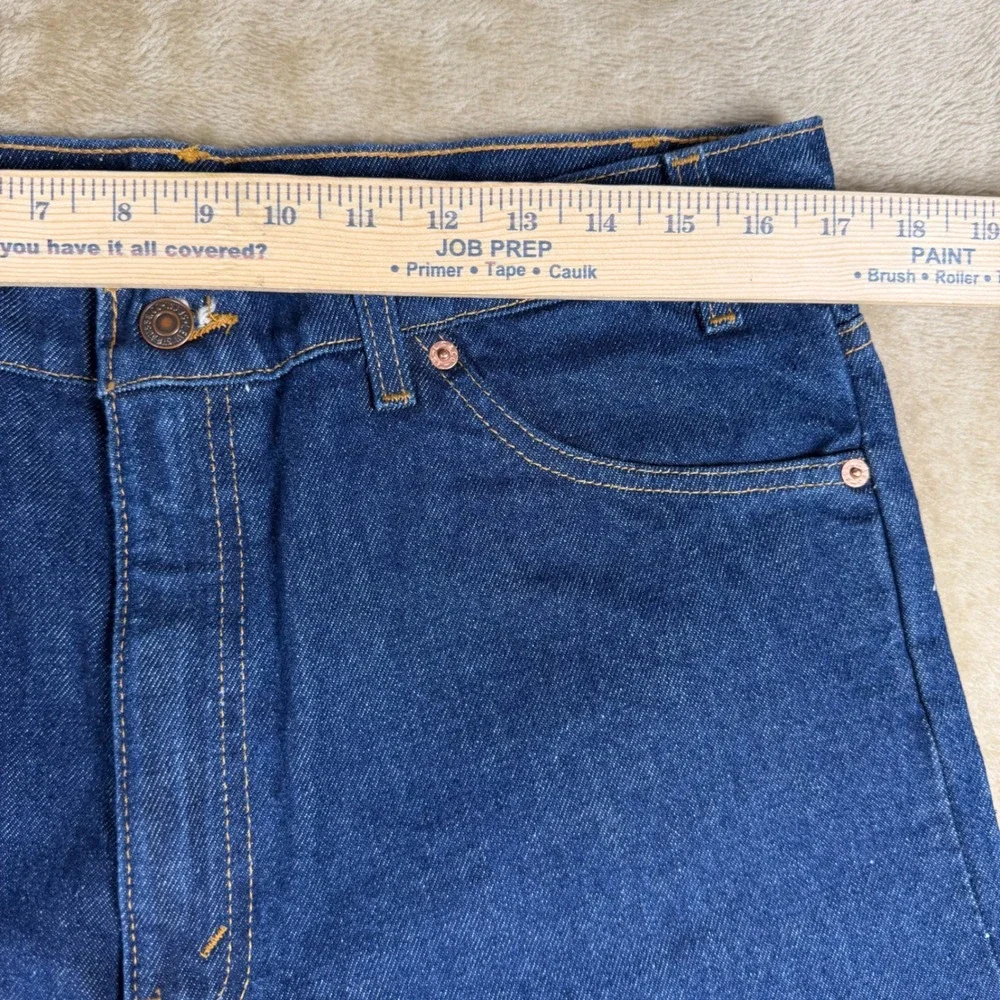 Vintage Levis Orange Tab Jeans Mens 35x30 Dark Wash Tapered Leg Made in USA 691